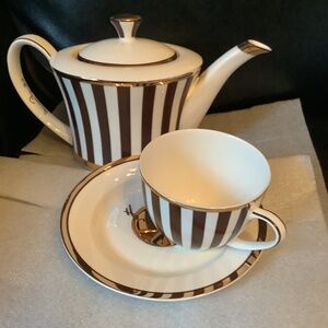 Henri Bendel Teapot, cup and saucer